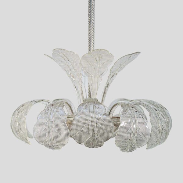 1950s Italian ceiling light clear blown and patterned glass by Barovier and Toso