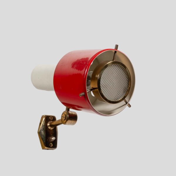1950s red and white Stilnovo design wall light