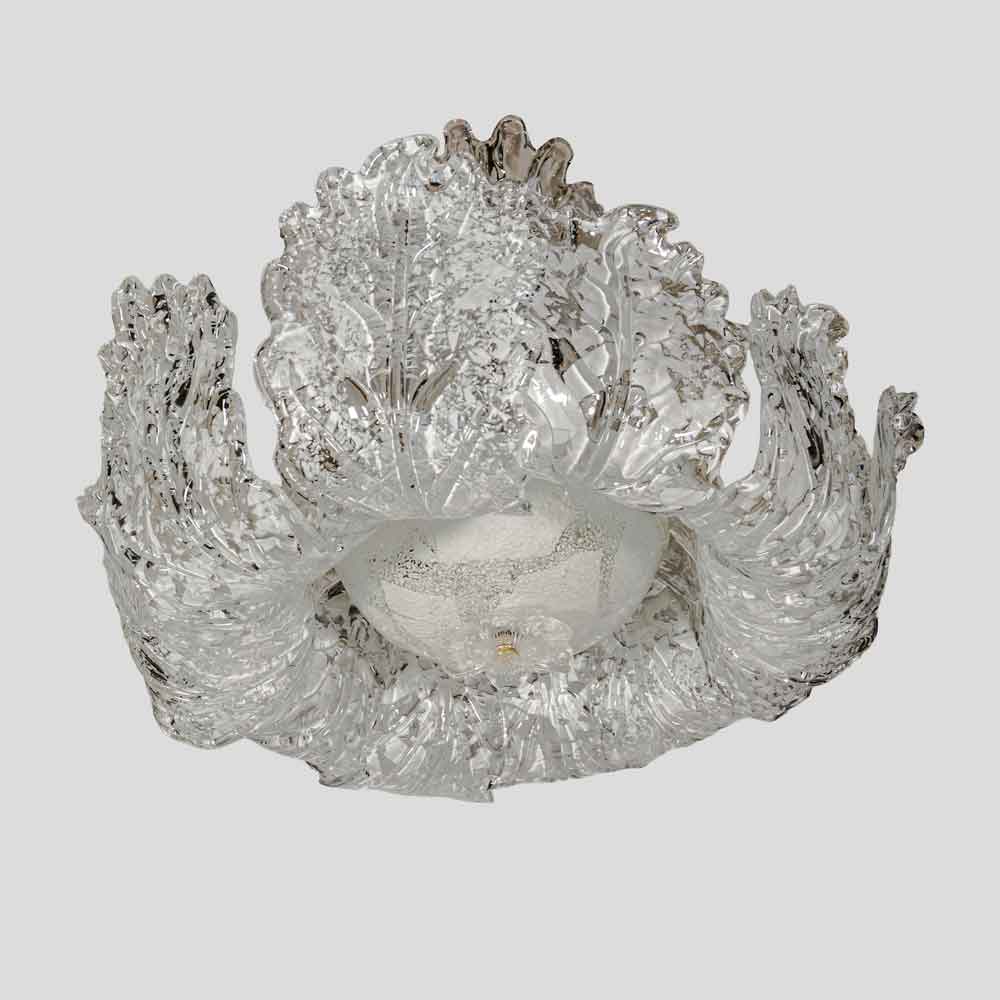 Murano Chandelier glass clear frosted white inclusion-FM2172 (10)
