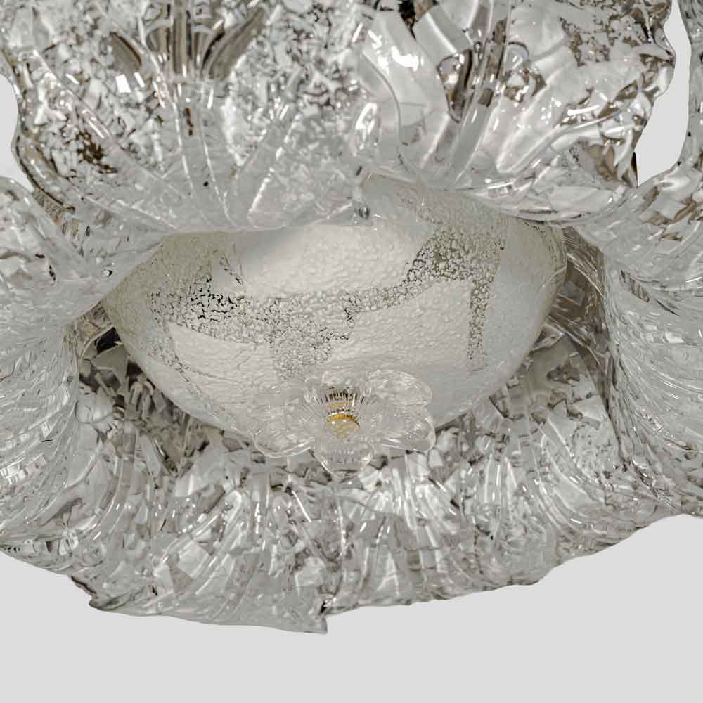 Murano Chandelier glass clear frosted white inclusion-FM2172 (11)