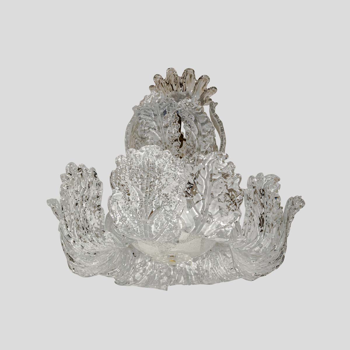 Murano Chandelier glass clear frosted white inclusion-FM2172 (2)