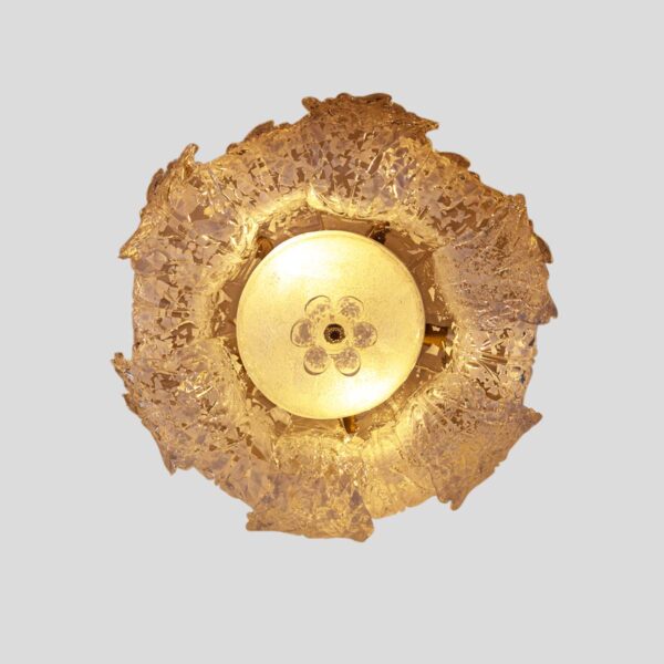 Murano Chandelier glass clear frosted white inclusion