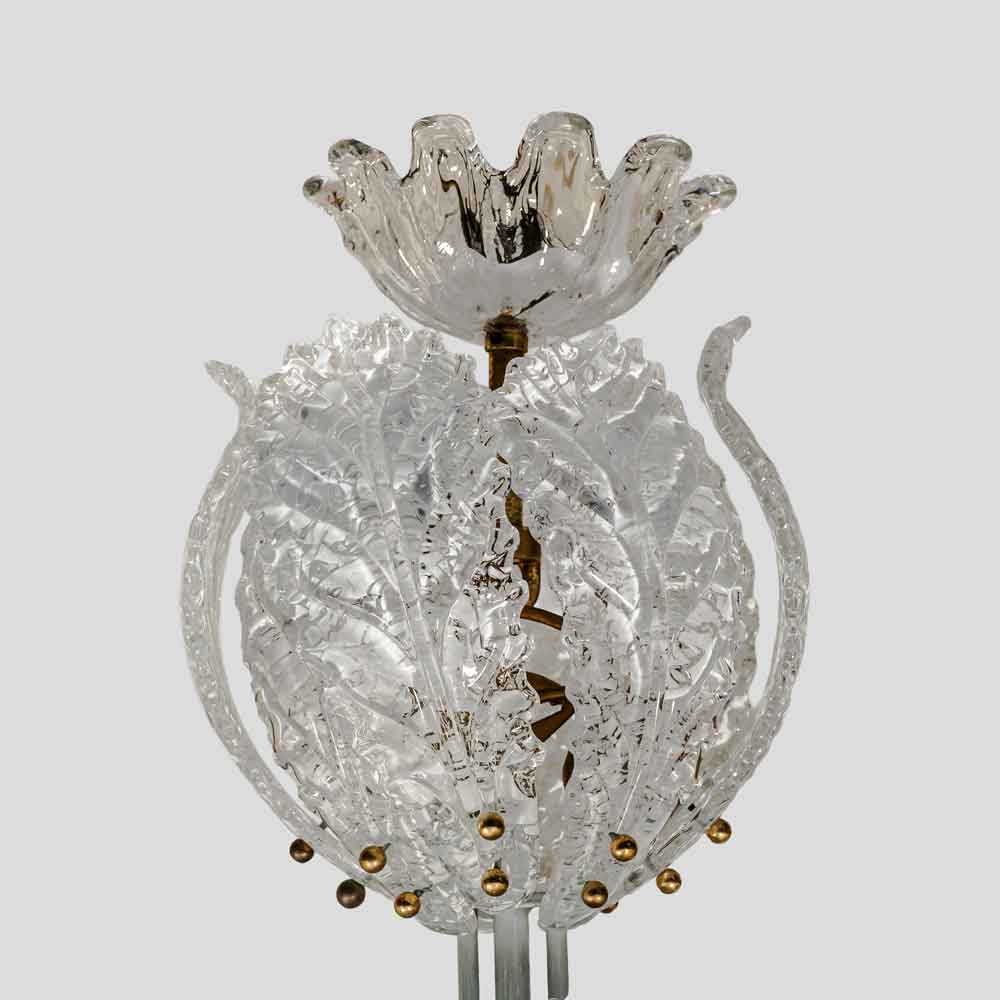 Murano Chandelier glass clear frosted white inclusion-FM2172 (8)