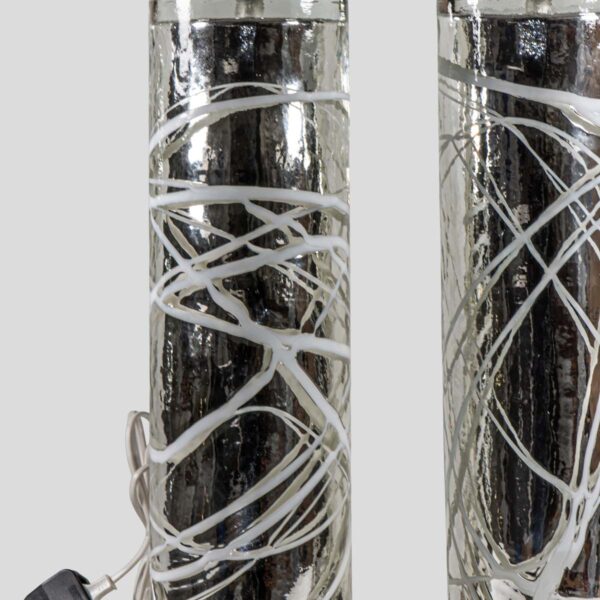 Pair of Silver Mirrored Murano glass table lamps