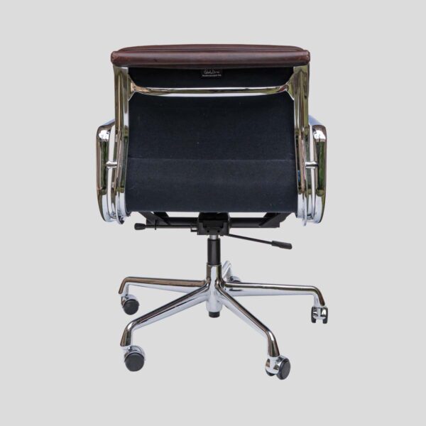 Charles Eames design soft pad for Vitra brown leather chair