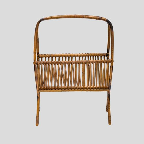1950s Italian design bamboo and Rattan magazine rack