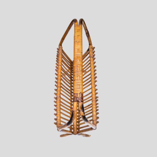 1950s Italian design bamboo and Rattan magazine rack