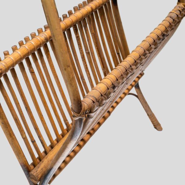 1950s Italian design bamboo and Rattan magazine rack