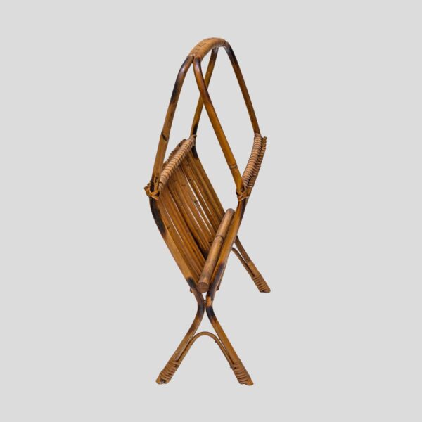 1950s Italian design bamboo and Rattan magazine rack