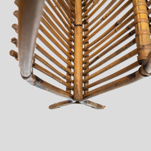 1950s Italian design bamboo and Rattan magazine rack