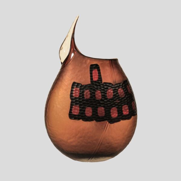 Fume Battuto glass vase by Afro Celotto