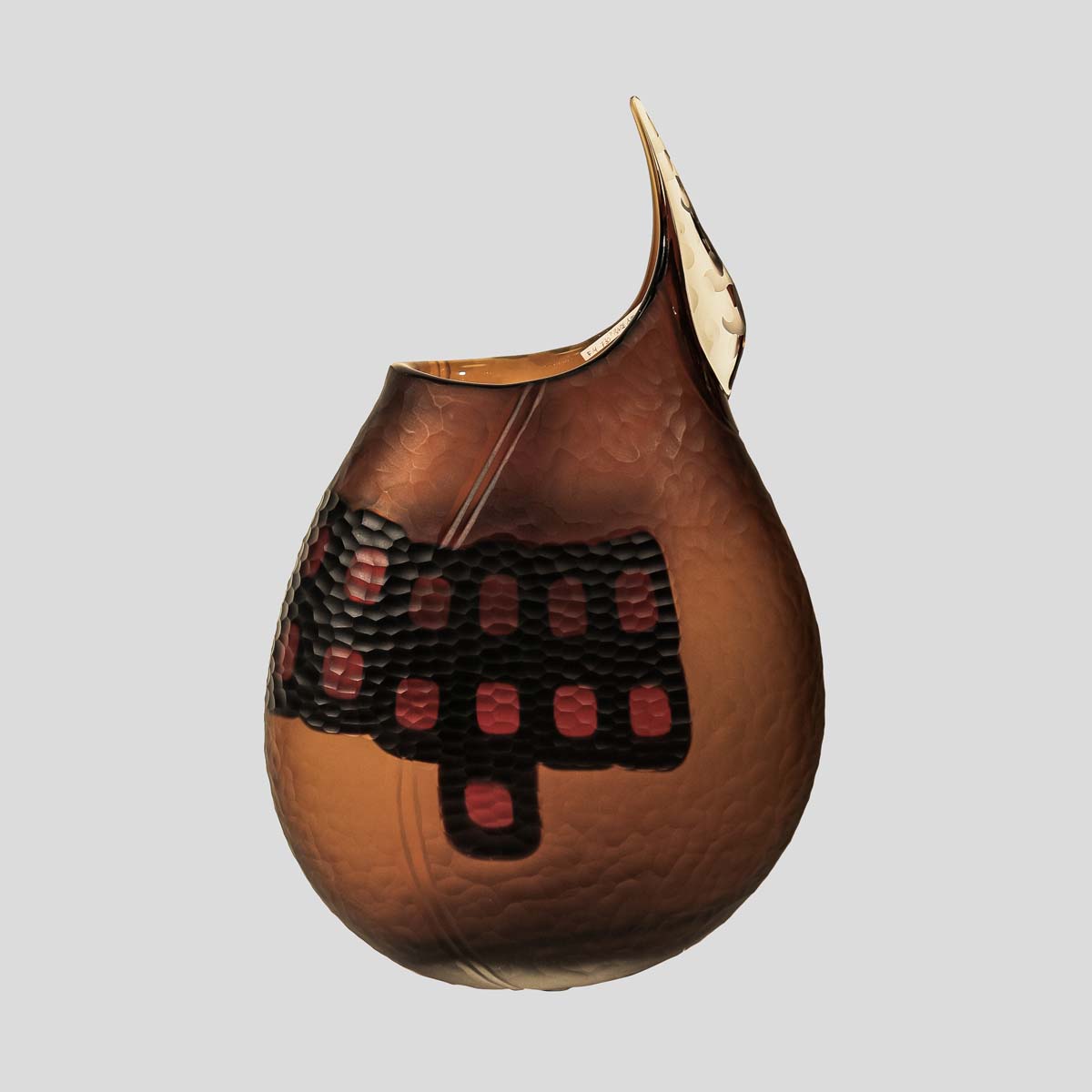 Fume Battuto glass vase by Afro Celotto-FM730