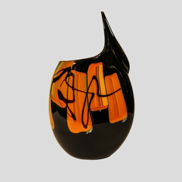 Murano glass vase with abstract theme decor by Afro Celotto