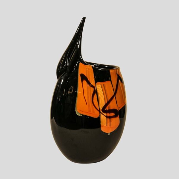 Murano glass vase with abstract theme decor by Afro Celotto