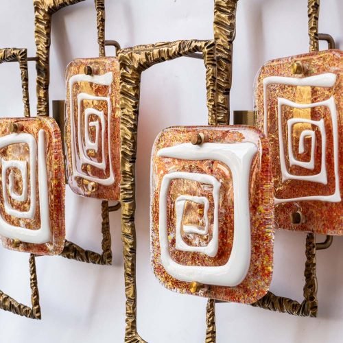 Pair of sculptural wall lights by Angelo Brotto for Esperia