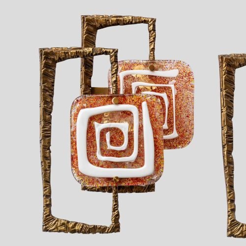 Pair of sculptural wall lights by Angelo Brotto for Esperia