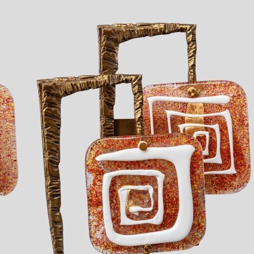 Pair of sculptural wall lights by Angelo Brotto for Esperia