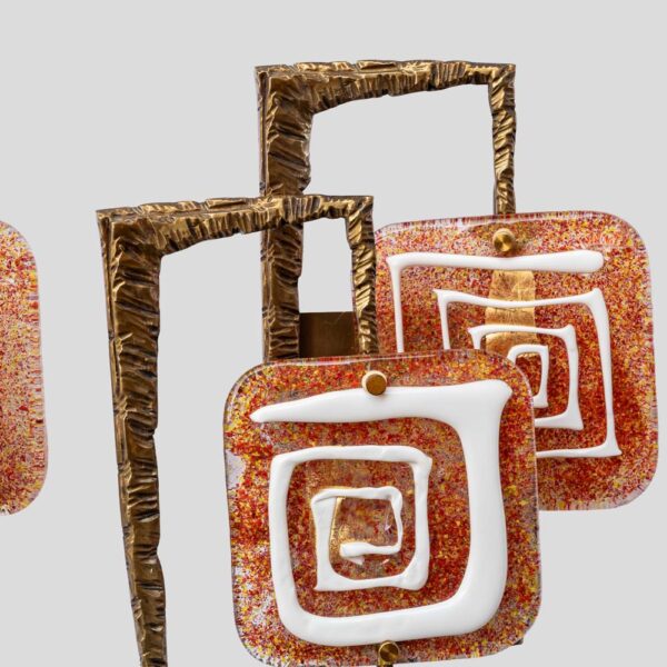 Pair of sculptural wall lights by Angelo Brotto for Esperia