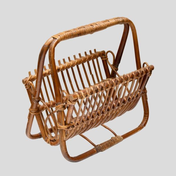 1950s Italian bamboo magazine rack