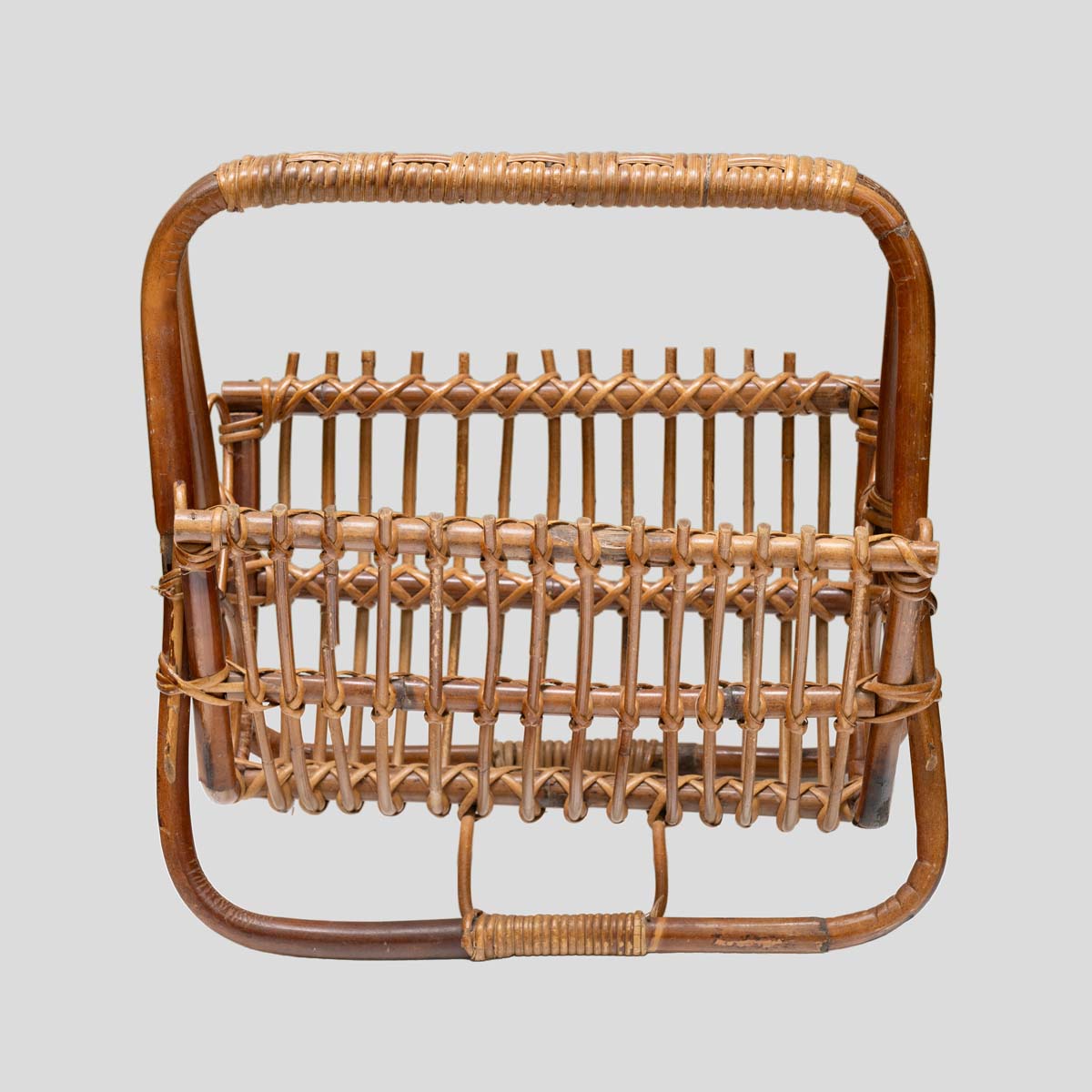 1950s Italian bamboo magazine rack-FM2296