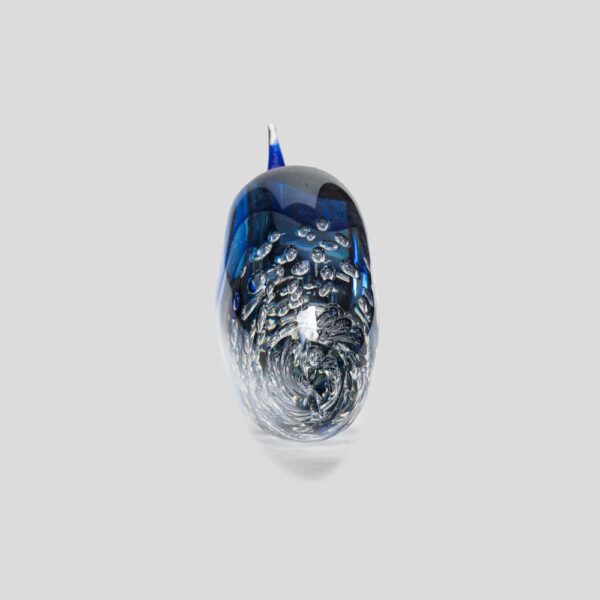 Blue clear bubble sommerso fish glass by sulpture Alberto Dona