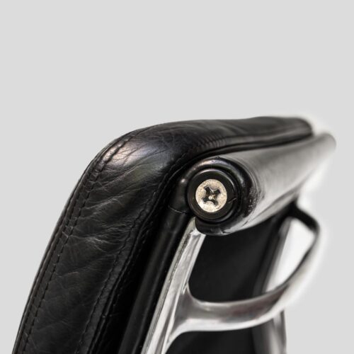 Charles Eames design soft pad for Vitra black leather chair