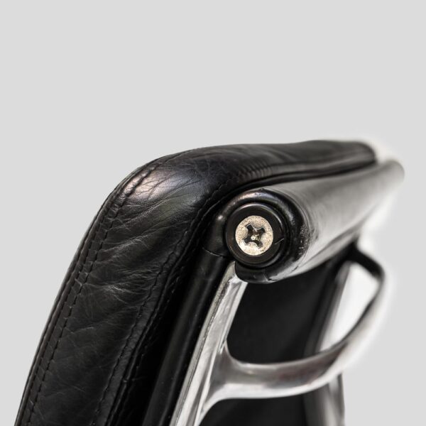 Charles Eames design soft pad for Vitra black leather chair