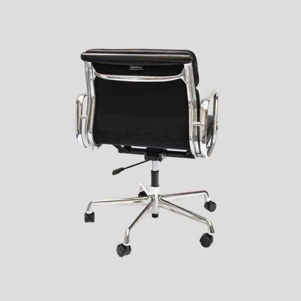 Charles Eames design soft pad for Vitra black leather chair