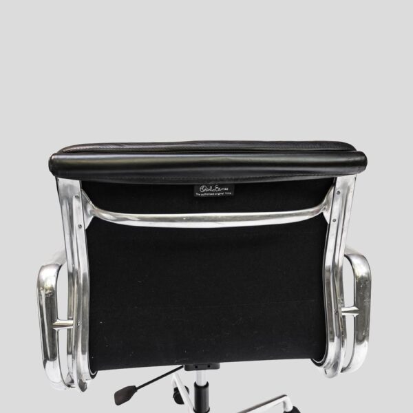 Charles Eames design soft pad for Vitra black leather chair