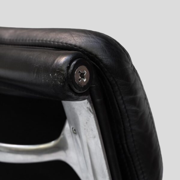 Charles Eames design soft pad for Vitra black leather chair