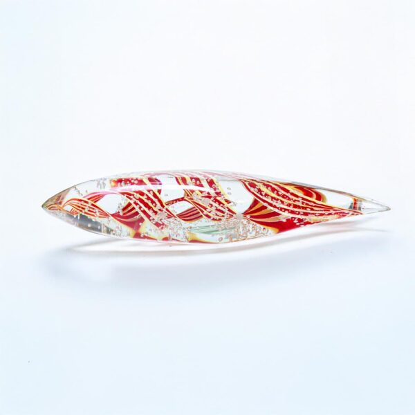 Unique Murano glass yellow orange and clear glass fish sculpture by Alberto Dona