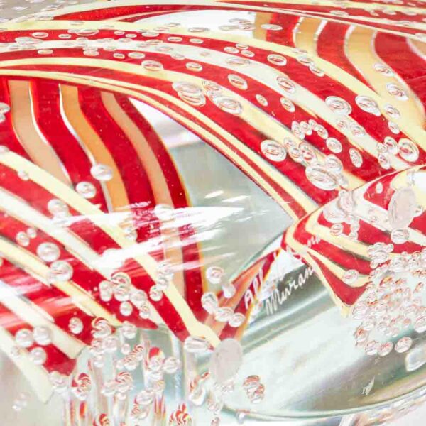 Unique Murano glass yellow orange and clear glass fish sculpture by Alberto Dona