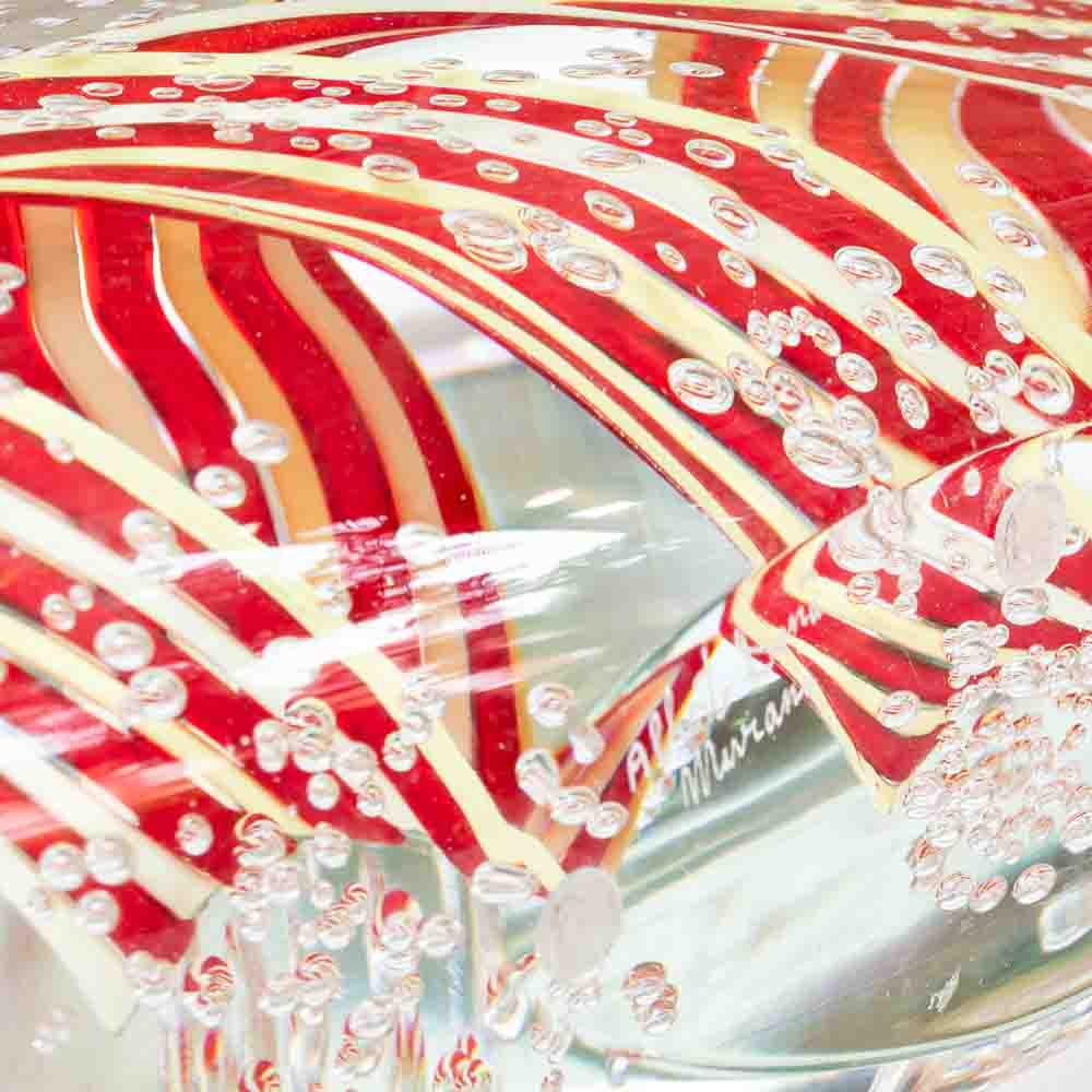 Unique Murano glass yellow orange and clear glass fish sculpture by Alberto Dona-FM2133