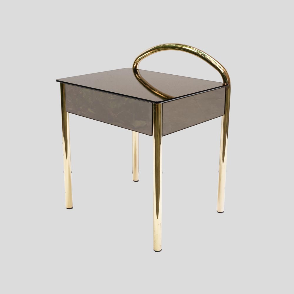 Vintage French side table in style of Willy Rizzo-FM2411