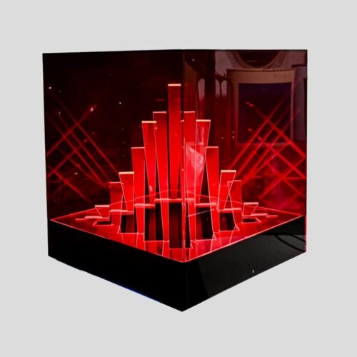 Cubo Di Teo Space-Age Red Kinetic Lamp By James Riviere