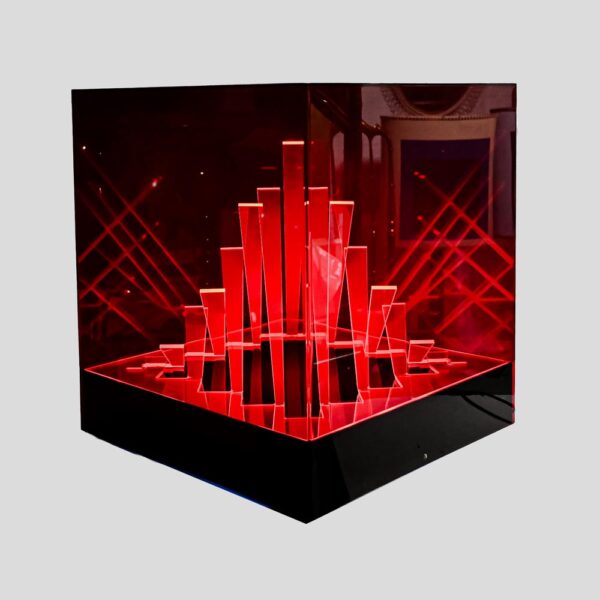 Cubo Di Teo Space-Age Red Kinetic Lamp By James Riviere
