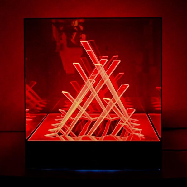 Cubo Di Teo Space-Age Red Kinetic Lamp By James Riviere