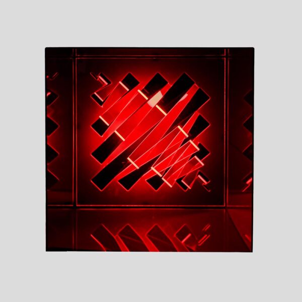 Cubo Di Teo Space-Age Red Kinetic Lamp By James Riviere