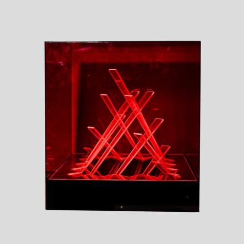 Cubo Di Teo Space-Age Red Kinetic Lamp By James Riviere