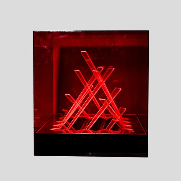 Cubo Di Teo Space-Age Red Kinetic Lamp By James Riviere