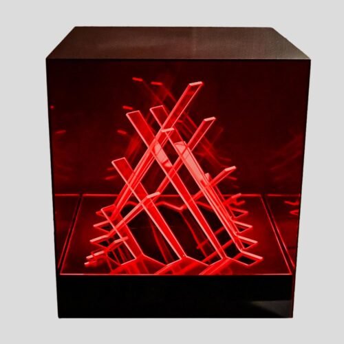 Cubo Di Teo Space-Age Red Kinetic Lamp By James Riviere