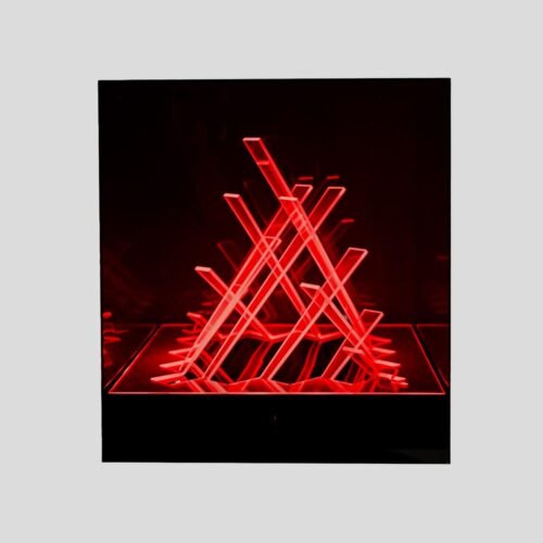 Cubo Di Teo Space-Age Red Kinetic Lamp By James Riviere
