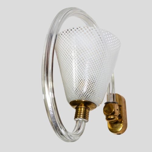 Pair of Italian design Reticello sconces late 1940 by Seguso