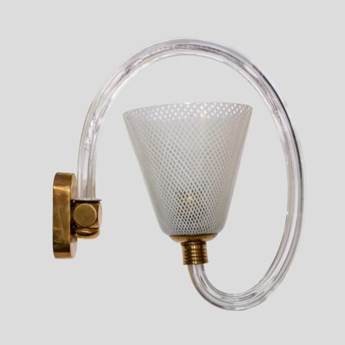 Pair of Italian design Reticello sconces late 1940 by Seguso