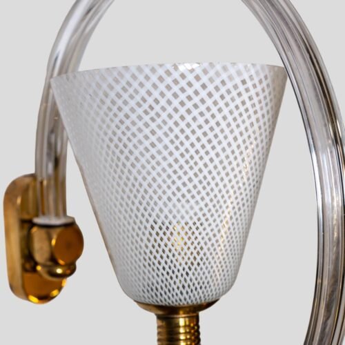 Pair of Italian design Reticello sconces late 1940 by Seguso