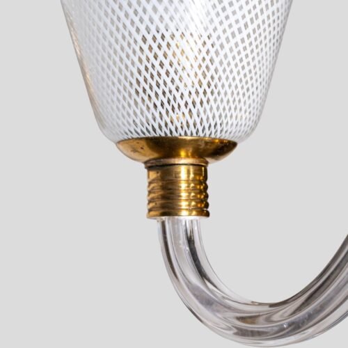 Pair of Italian design Reticello sconces late 1940 by Seguso