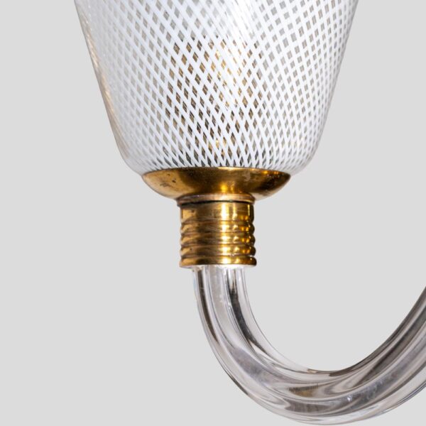 Pair of Italian design Reticello sconces late 1940 by Seguso