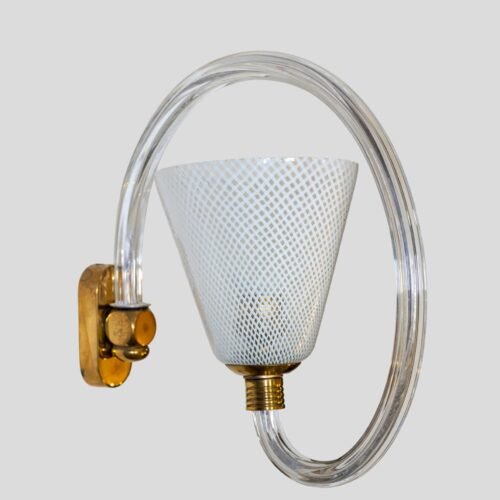 Pair of Italian design Reticello sconces late 1940 by Seguso