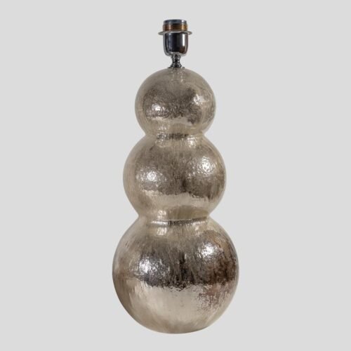 Vintage silver Pulegoso blown glass 3 spheres table lamp