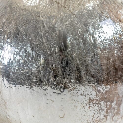 Vintage silver Pulegoso blown glass 3 spheres table lamp